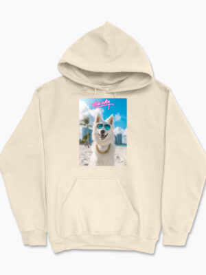 Bluza z kapturem Vice City Biały Owczarek Szwajcarski